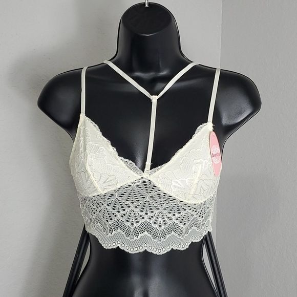 (Lot of 3) Delicate Nude Longline Lace "Choker" Bralette Size Medium/Large - Picture 4 of 7